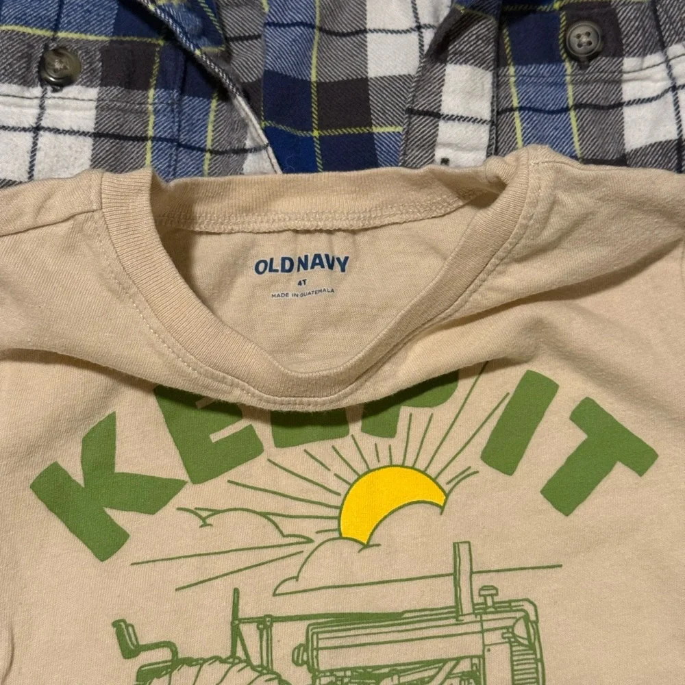 Old Navy Tan 'Keep It Fresh' Tractor‎ Tee